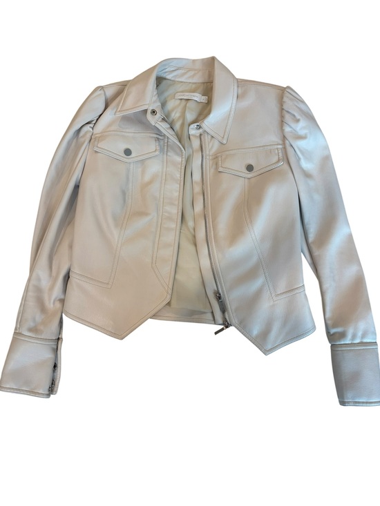 Jonathan Simkhai Jackets & Blazers - Jonathan Simkhai Standard Wyatt Vegan Leather Jacket in Ecru Women Small